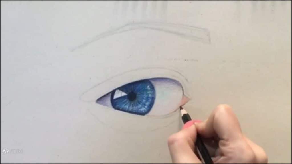 طراحی چشم با مداد رنگی
