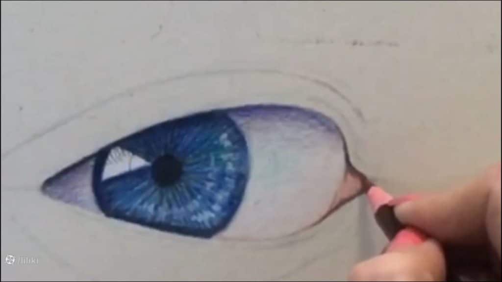 طراحی چشم با مداد رنگی