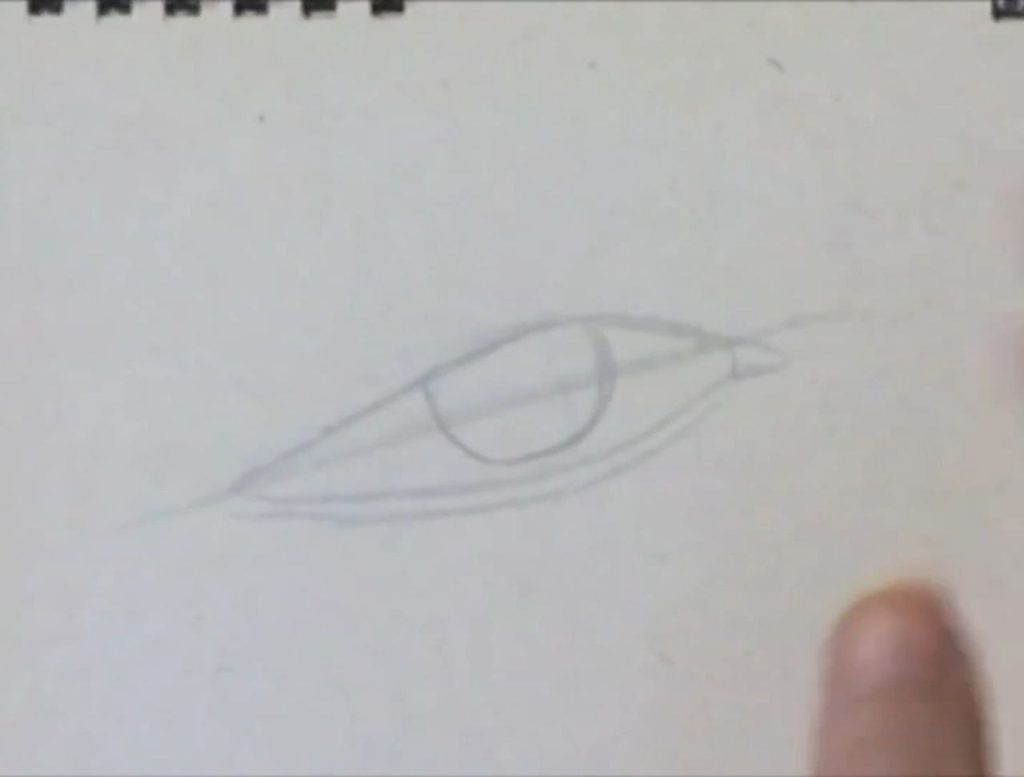 کشیدن اشک و پلک پایین با حفظ منحنی