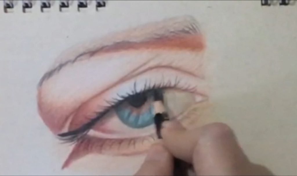 تکنیک کشیدن مژه ها در آموزش نقاشی حرفه ای چشم