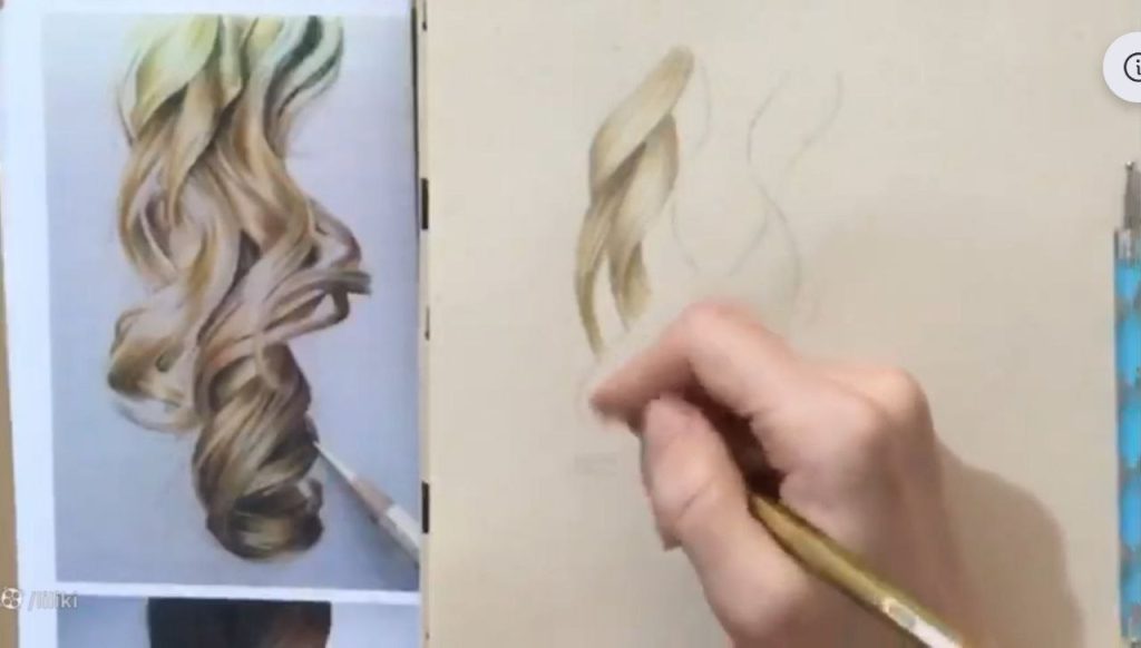 اعمال چرخش و اصلاح اشتباهات نقاشی مو دخترانه ساده