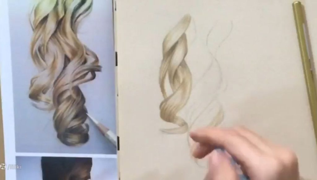 تفکیک دستههایه مو در نقاشی مو دخترانه ساده