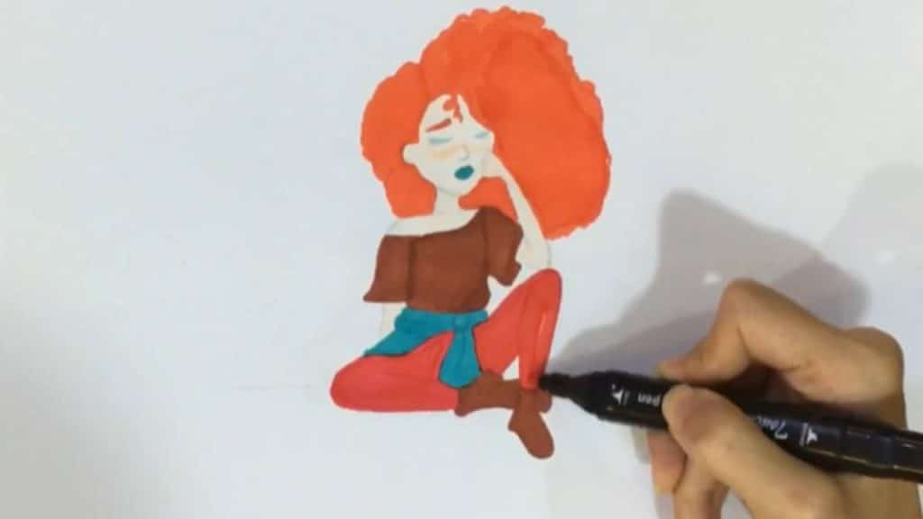 رنگآمیزی پایه با ماژیک — آموزش نقاشی دخترانه رنگی