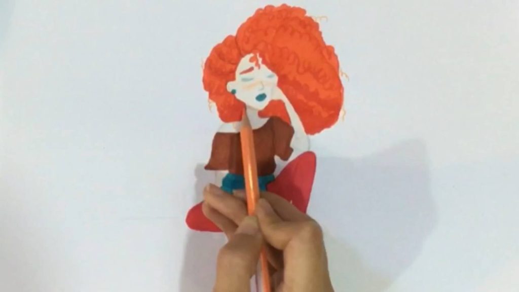 جزئیات با مداد رنگی — نقاشی دخترانه ساده