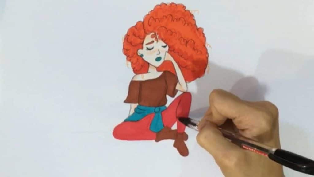 دورگیری نهایی با خودکار — آموزش نقاشی دخترانه