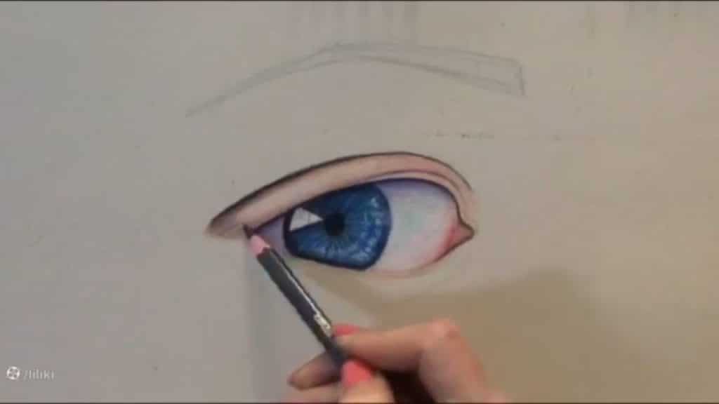 چشم با مداد رنگی