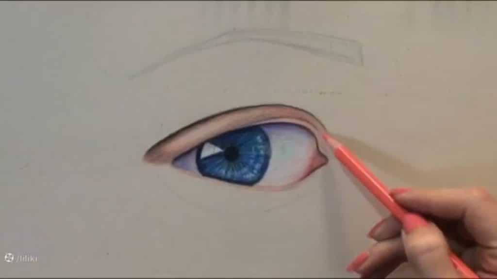 چشم با مداد رنگی