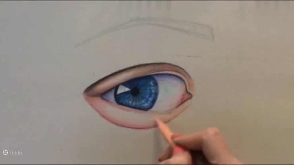 چشم با مداد رنگی