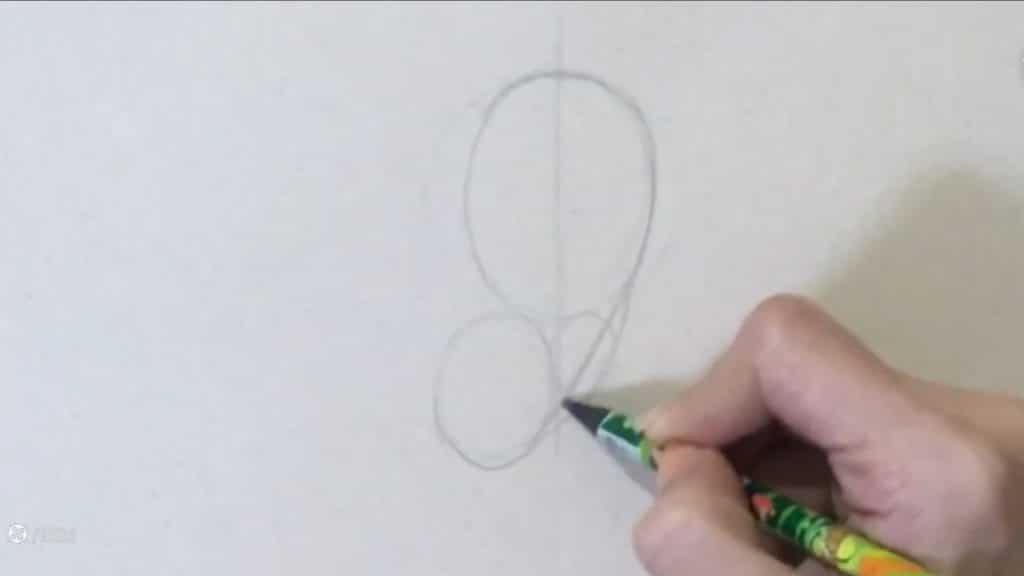 نقاشی گوش با مداد رنگی