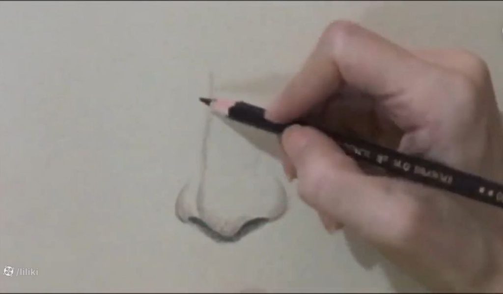 تیرگی شدید زیر بینی و سایهزنی اولیه