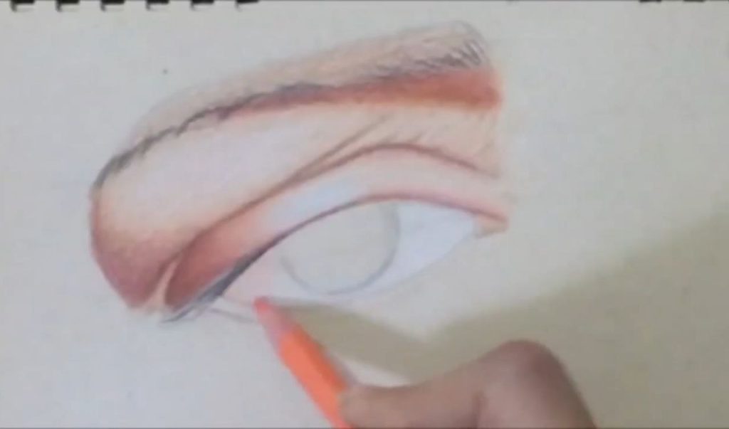 فرمدهی مژه در طراحی چشم مداد رنگی
