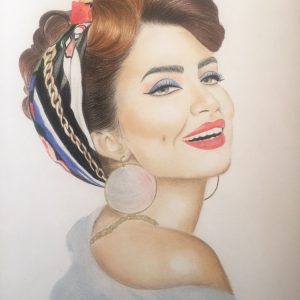 سفارش نقاشی چهره با مداد رنگی