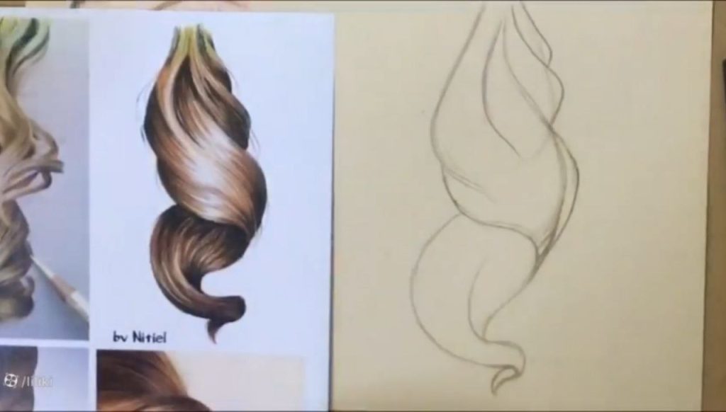 نقاشی مو با مداد رنگی
تنظیم فرمهای پایینی و پاک کردن اضافات