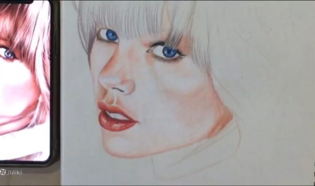 سایهزدن گردن و موها با مداد ۶۱