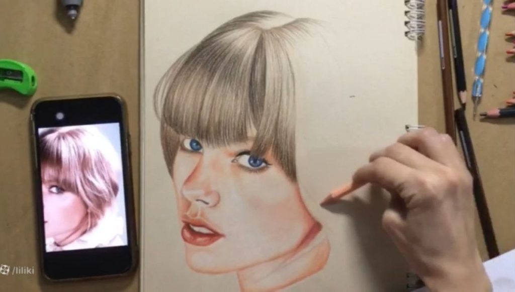 آموزش نقاشی تیلور سوئیفت و اصلاح رنگ مو