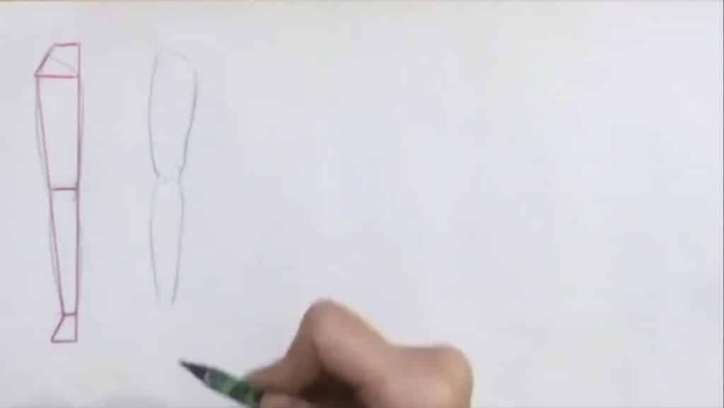 شکلدهی زانو و ساق پا از روبهرو