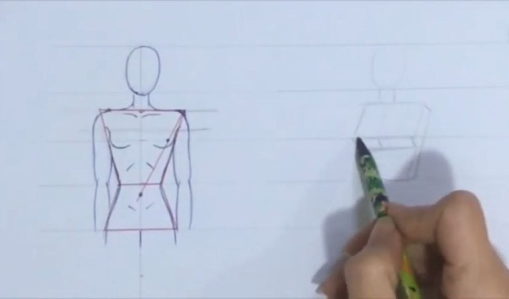 شروع طراحی فیگور زن در حالت سه رخ