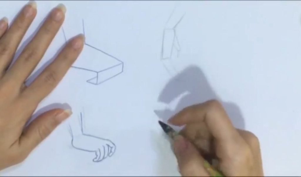 آموزش طراحی فیگور زن و زاویه دست نیمرخ