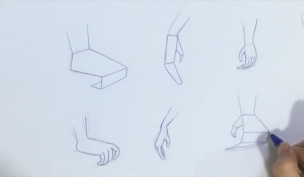 جمعبندی نهایی دست در آموزش طراحی فیگور زن