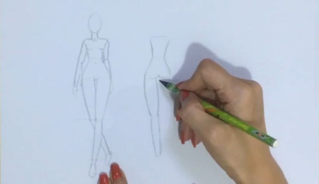 طراحی فیگور بدن انسان از پشت