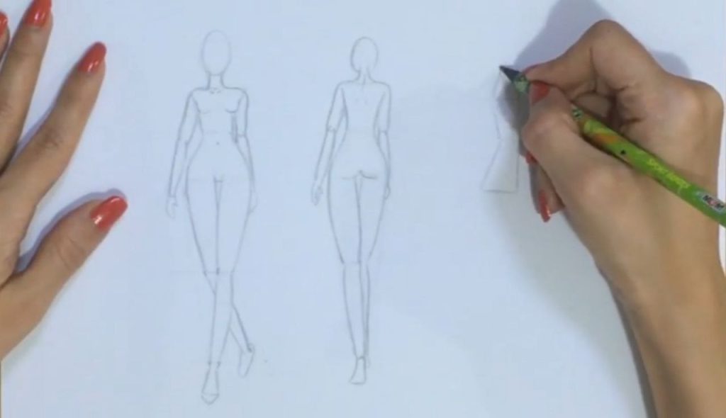 نمای نیمرخ طراحی فیگور بدن انسان