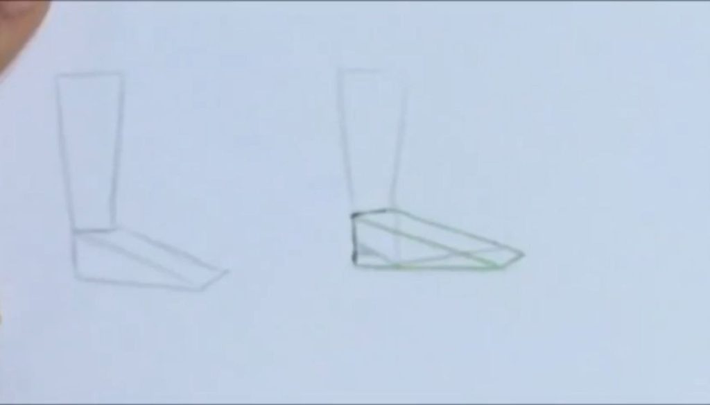 اضافه کردن جزئیات و خطوط اصلی در آموزش طراحی فیگور پا