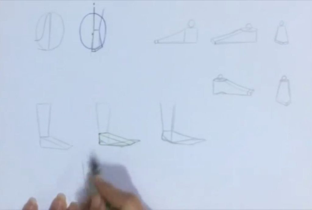 آموزش طراحی فیگور پا با شکلدهی نهایی و دنبال کردن خطوط اصلی