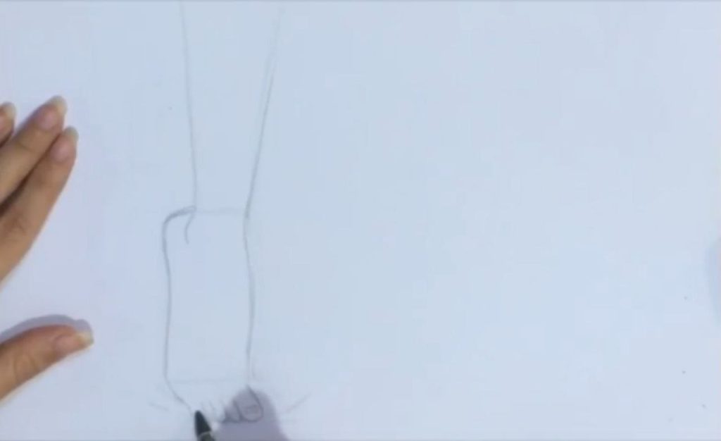 بررسی و اصلاح اندازه انگشتها و تکمیل ترسیم پا