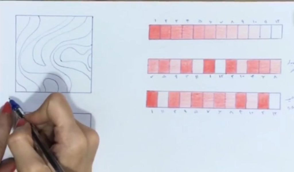آموزش طراحی کاربردی تیرهروشنی روی مربع پارچه با خطوط منحنی دلخواه