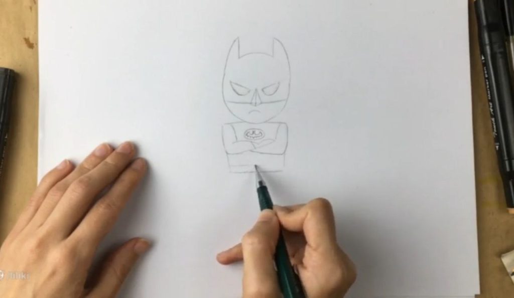 طراحی آرم سینه در نقاشی پسرانه بتمن