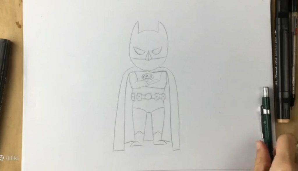 رسم شنل و اصلاح نهایی خطوط بتمن