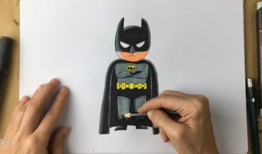 تکمیل سایهها و جمعبندی نهایی نقاشی بتمن