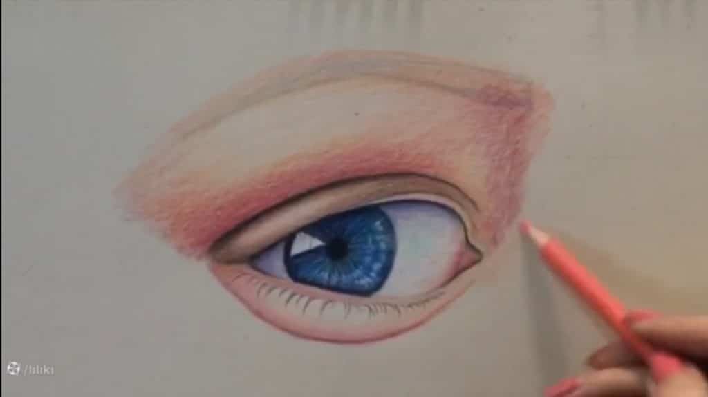 نقاشی چشم مداد رنگی