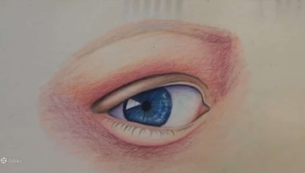 نقاشی چشم مداد رنگی