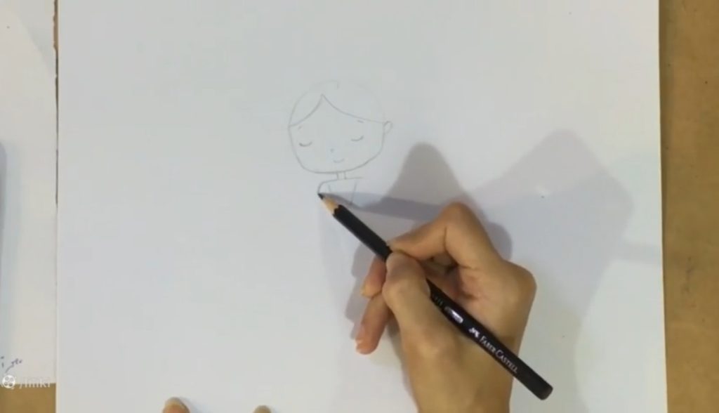 رسم اولیه سرو تنه در نقاشی دخترانه فانتزی