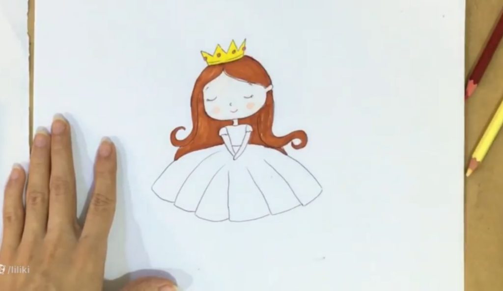 دور گیری و رد گذاری در نقاشی دخترانه فانتزی