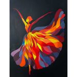 تابلو نقاشی رنگ روغن مدرن رقصنده - Image 2