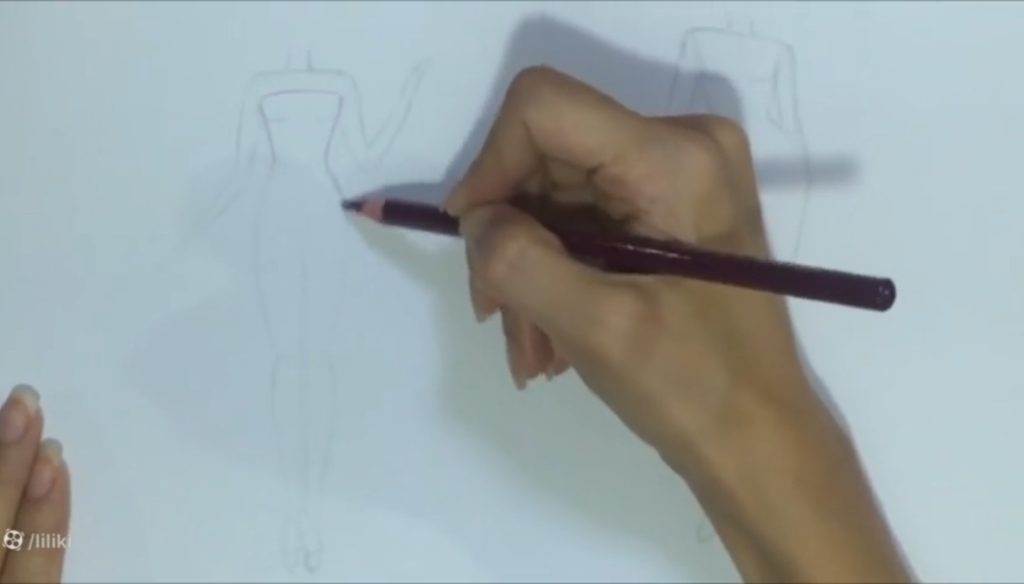شروع آموزش طراحی لباس مجلسی روی فیگور بدن